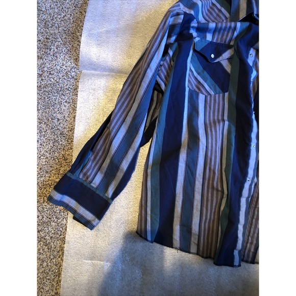 Vintage Wrangler Western Wear Shirt Button‎ Up Pearl Buttons Size XXL - Picture 6 of 12